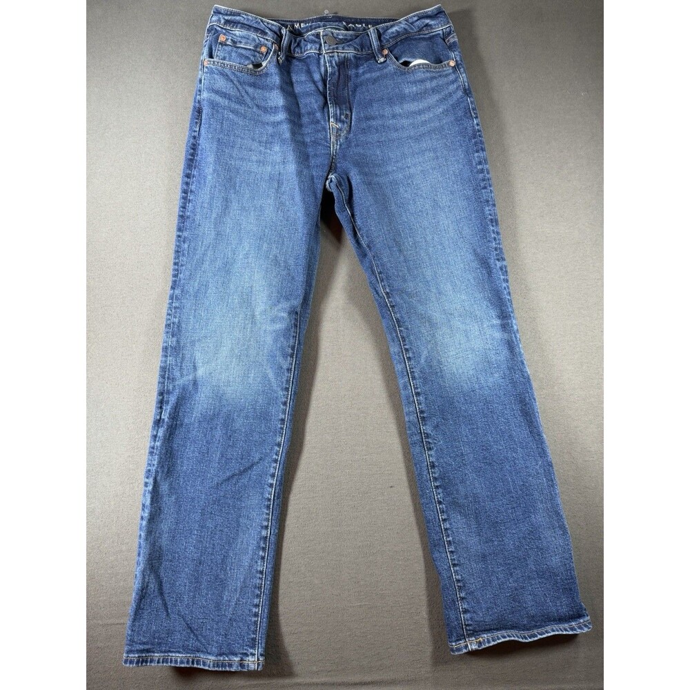 American Eagle Jeans Mens 33x32 Original Bootcut Airflex Blue Denim Whiskers